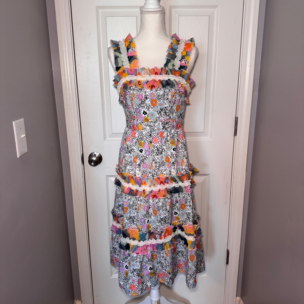 CeliaB Multicolor Tiered Ruffle Midi Dress